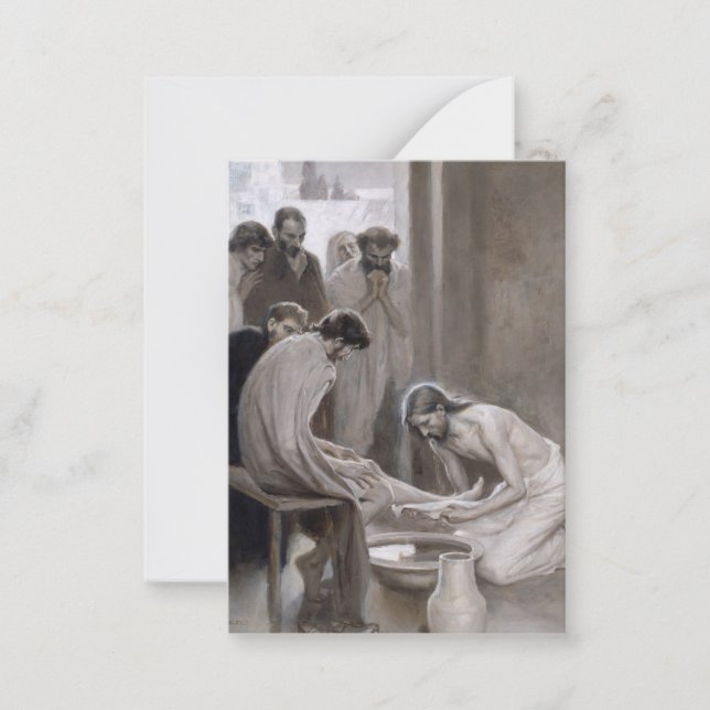 Carte De Correspondance Albert Edelfeel - Jésus Laver les pieds des discip (Devant)