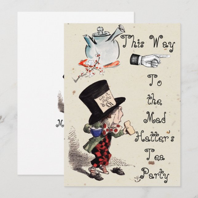 Carte De Correspondance Alice - Fête du thé de la haine 1865 (Devant / Derrière)