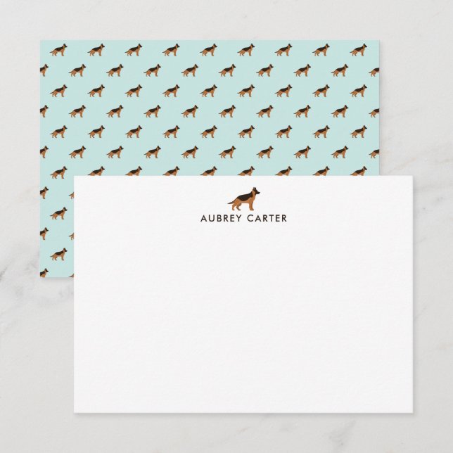 Carte De Correspondance Allemand Berger Lover Merci personnalisé (Devant / Derrière)