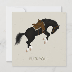 Carte De Correspondance Allez-Y ! Cheval noir Bucking Personnalisé