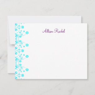 Carte De Correspondance Allison Rachel Fleurs et Perles Merci