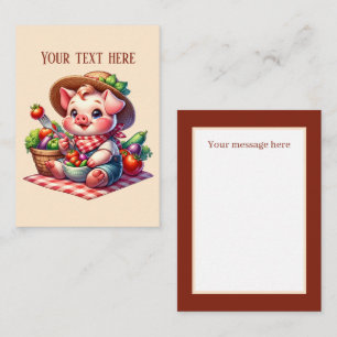 Carte De Correspondance Amateurs de cochon de jardinage mignon ajouter du
