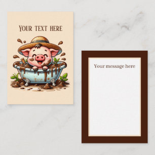 Carte De Correspondance Amateurs de cochon de pays mignon ajouter du texte
