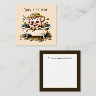 Carte De Correspondance Amateurs de cochon de pays mignon ajouter du texte