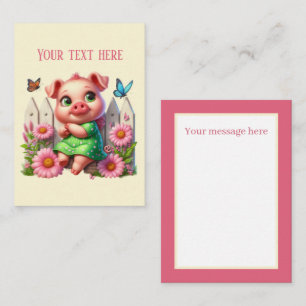 Carte De Correspondance Amateurs de porc mignon ajouter un message