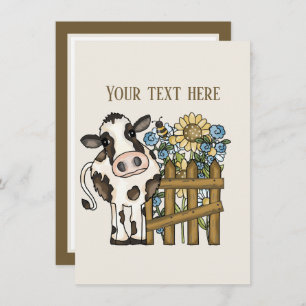 Carte De Correspondance Amateurs de vache mignonne ajouter un message