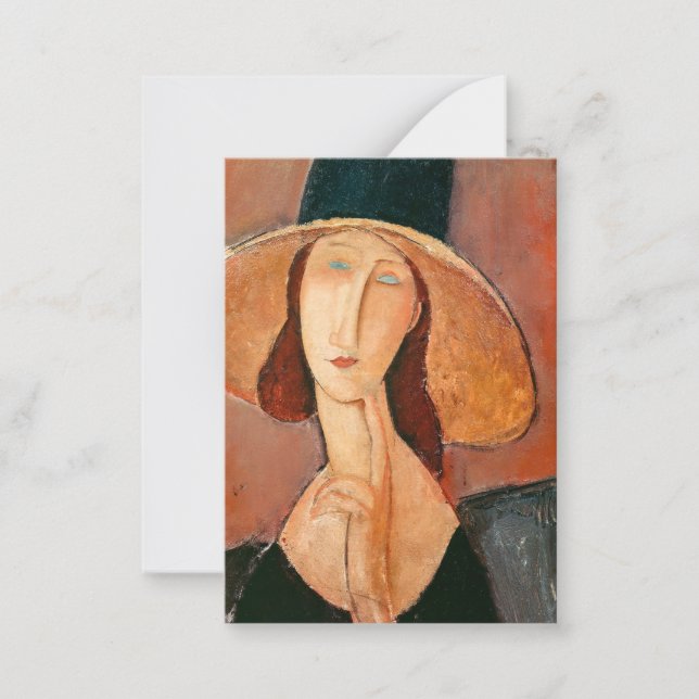 Carte De Correspondance Amedeo Modigliani - Jeanne Hebuterne en grand Casq (Devant)