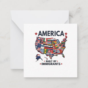 Carte De Correspondance Américain construit par Immigrants Patriotique Amé