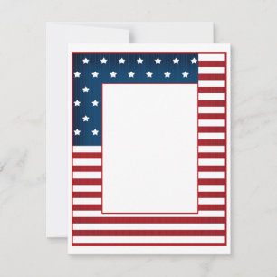 Carte De Correspondance American print marine rouge blanc rayé