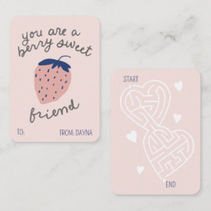 Carte De Correspondance Ami sucré à la fraise pour la Saint-Valentin en cl
