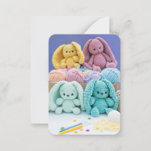Carte De Correspondance Amis lapins au crochet – Esthétique de la laine co