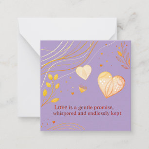 Carte De Correspondance Amour Artistique Cœur Doré Élégant