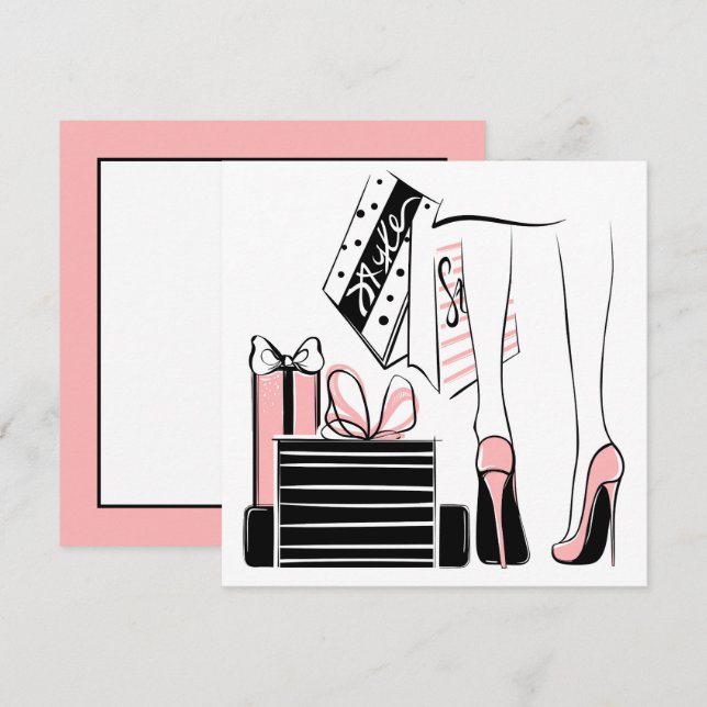 Carte De Correspondance Amour de shopping (Devant / Derrière)