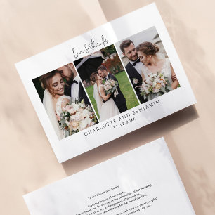 Carte De Correspondance Amour et merci Mariage Jour Photo Collage