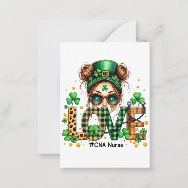 Carte De Correspondance Amour Infirmière CNA Santé St Patrick's Day  (Devant)