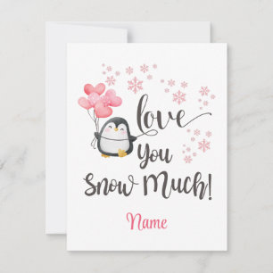 Carte De Correspondance Amour - Manchot de la Saint-Valentin Personnalisé 