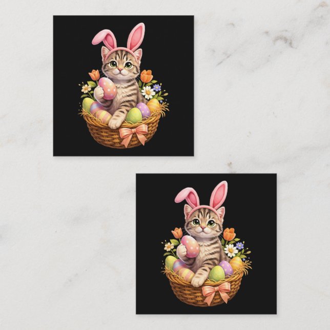 Carte De Correspondance Amoureux de chatons mignons Joyeuses Pâques Chat (Devant / Derrière)