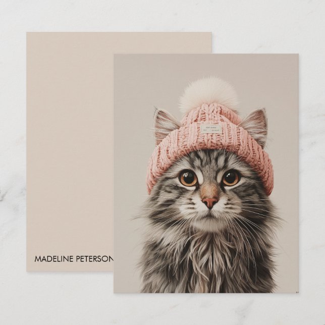 Carte De Correspondance Amoureux de Chats Mignons (Devant / Derrière)