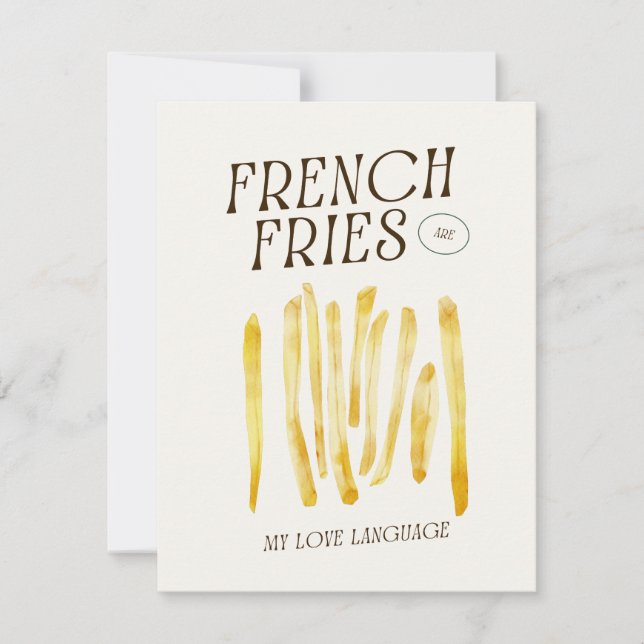 Carte De Correspondance Amoureux de Fries françaises amusant (Devant)