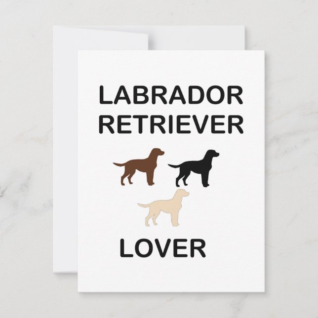 Carte De Correspondance amoureux de labrador retriever silhouettes toutes  (Devant)