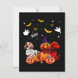 Carte De Correspondance Amoureux des chiens de Dachshund Halloween