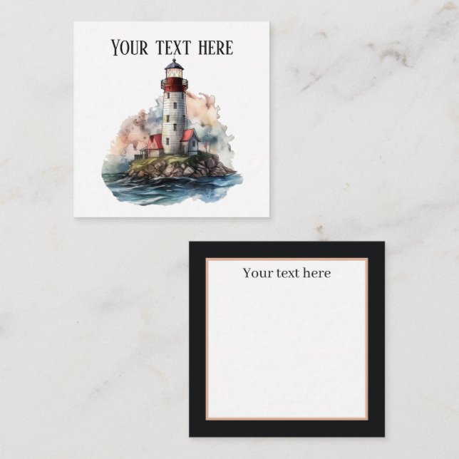 Carte De Correspondance amoureux du phare mignon ajouter nom plage (Devant / Derrière)