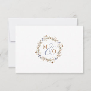 Carte De Correspondance Ampersand Monogramme Couple Mariage Fleur sauvage