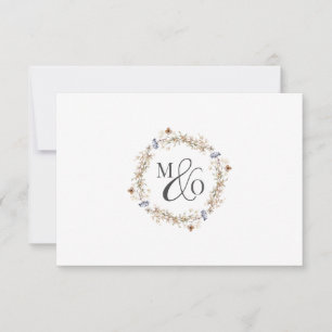 Carte De Correspondance Ampersand Monogramme Couple Mariage Fleur sauvage