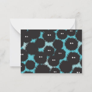Carte De Correspondance Amusant monstres noirs moelleux