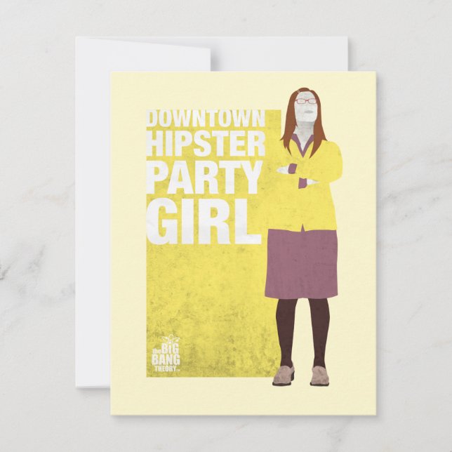 Carte De Correspondance Amy | Downtown Hipster Party Girl (Devant)