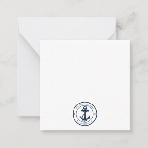 Carte De Correspondance Ancre de bateau personnalisée bleu marine nautique