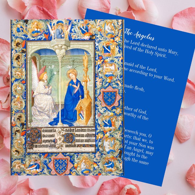 Carte De Correspondance Angelus Vierge Marie Annonciation Prière catholiqu (The Angelus Blessed Virgin Mary Archangel Gabriel the Annunciation Feast Catholic Prayer Card)