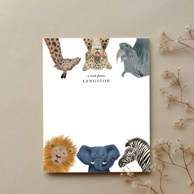 Carte De Correspondance Animaux de safari mignons pour enfants (Créateur téléchargé)