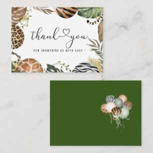 Carte De Correspondance Animaux Empreinte de léopard Jungle baby shower sa