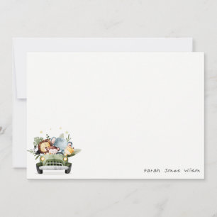 Carte De Correspondance Animaux Sauvages Mignons de la Jungle Tropicale da
