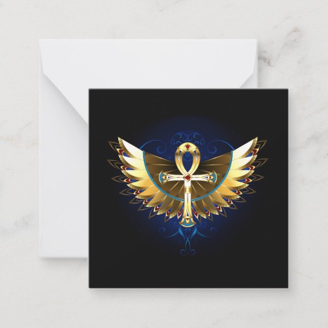 Carte De Correspondance Ankh or avec ailes (Devant)