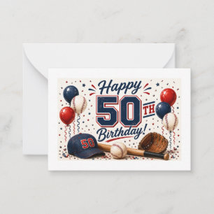 Carte De Correspondance Anniversaire 50 ans Baseball 