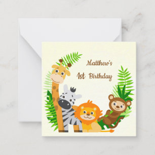 Carte De Correspondance Anniversaire animal mignon d'amis