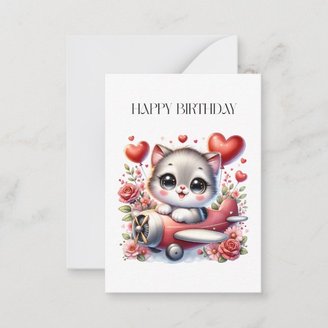 Carte De Correspondance Anniversaire de Kitten Pilot (Devant)