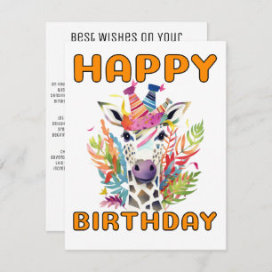 Carte De Correspondance Anniversaire de la Giraffe