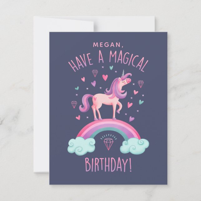 Carte De Correspondance Anniversaire de la licorne (Devant)
