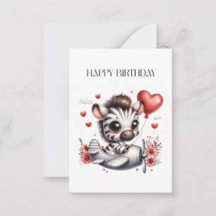 Carte De Correspondance Anniversaire de Zebra Pilot