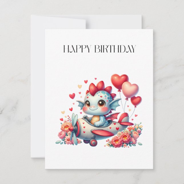 Carte De Correspondance Anniversaire du pilote de dragon (Devant)