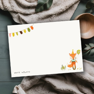Carte De Correspondance Anniversaire Élégant Mignon Renard Fête de la Forê