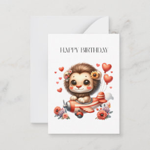 Carte De Correspondance Anniversaire Lion Pilote