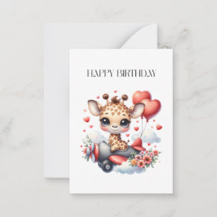 Carte De Correspondance Anniversaire Pilote Girafe