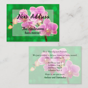 Carte De Correspondance Annonce de nouvelle adresse aux orchidées violette
