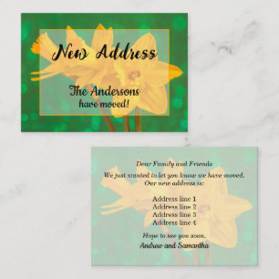 Carte De Correspondance Annonce de nouvelle adresse avec jonquilles