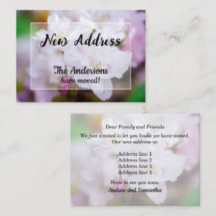 Carte De Correspondance Annonce de nouvelle adresse de Fleur de Cerisier B