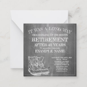 Carte De Correspondance Annonce de retraite avec de vieilles bottes V3.0